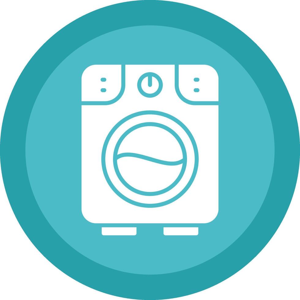 Washing Machine Line Shadow Circle Icon Design vector