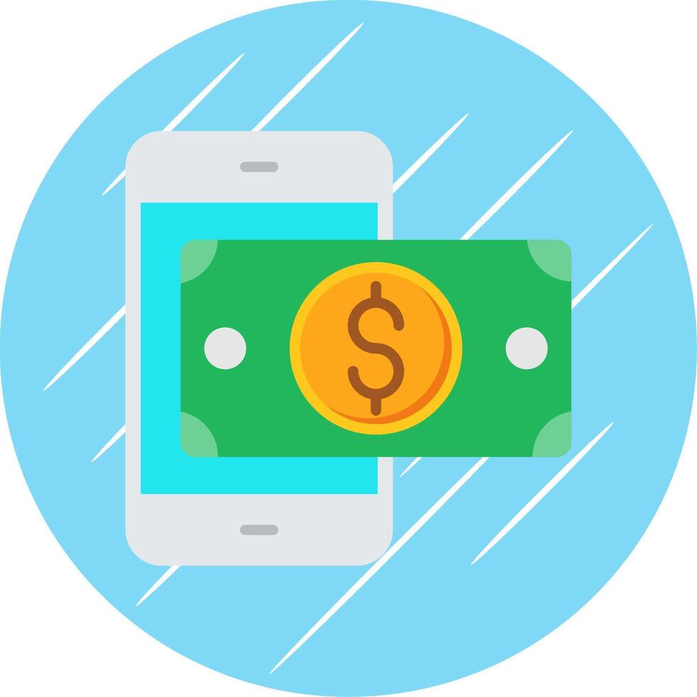 Mobile Money Flat Circle Icon Design vector