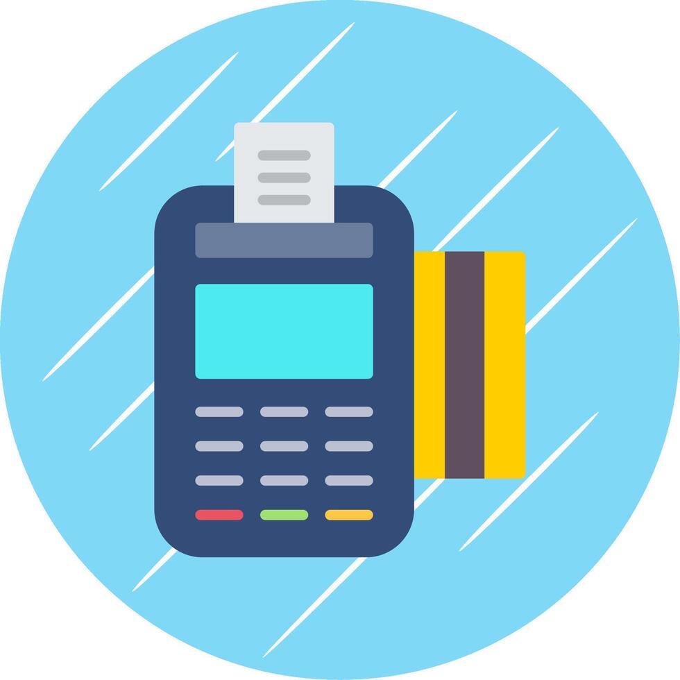 Pos Terminal Flat Circle Icon Design vector