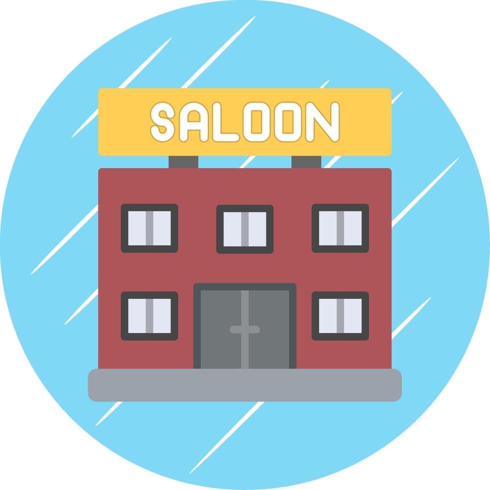 Saloon Flat Circle Icon Design vector