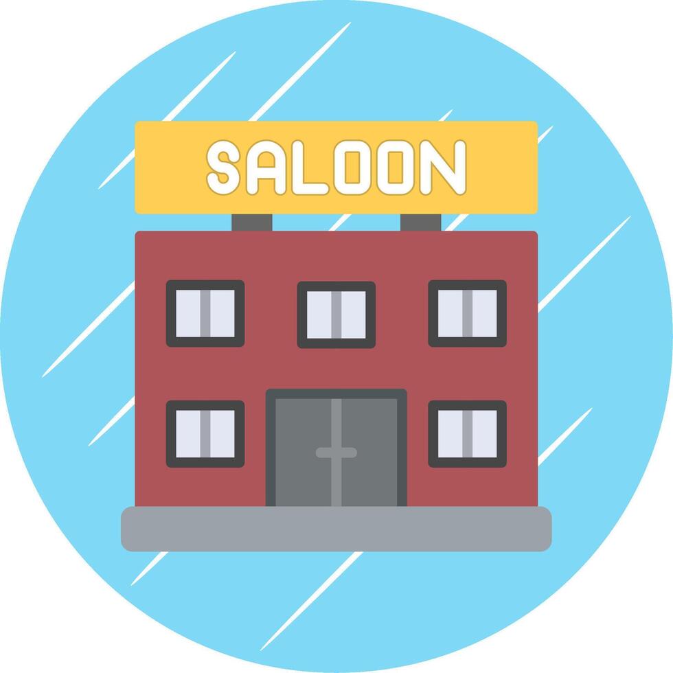 Saloon Flat Circle Icon Design vector