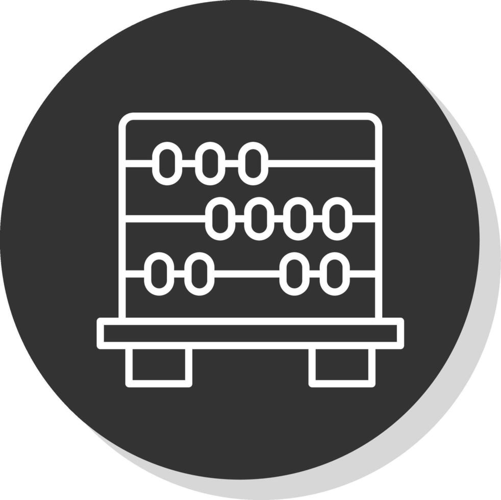Abacus Line Shadow Circle Icon Design vector