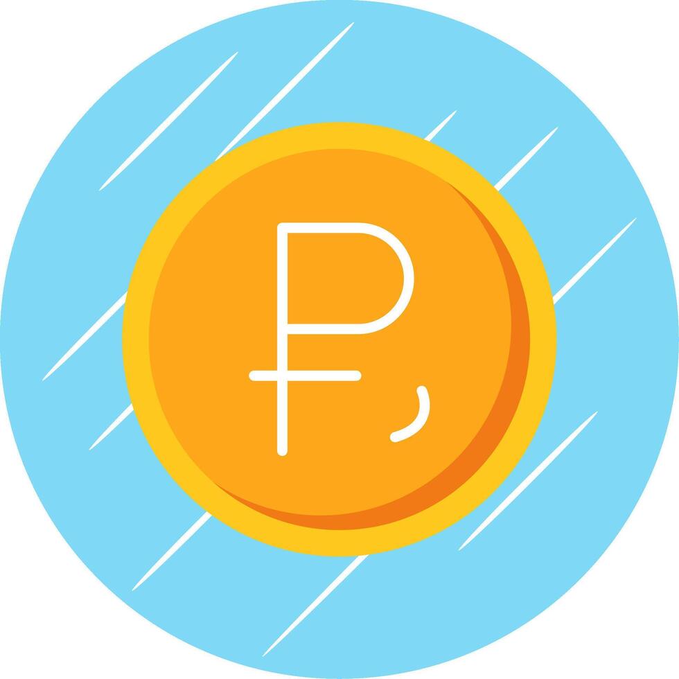 Ruble Flat Circle Icon Design vector