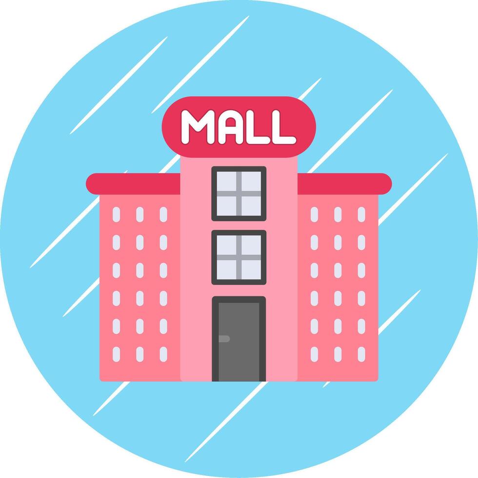Shopping Mall Flat Circle Icon Design vector