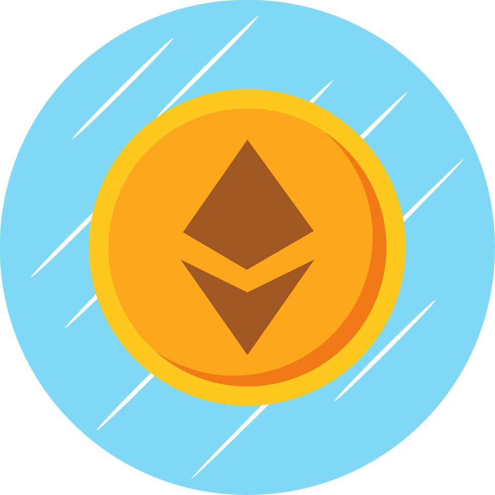 Ethereum Flat Circle Icon Design vector