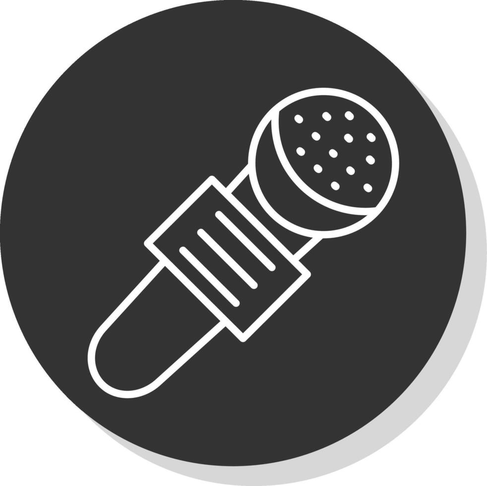 Mic Line Shadow Circle Icon Design vector