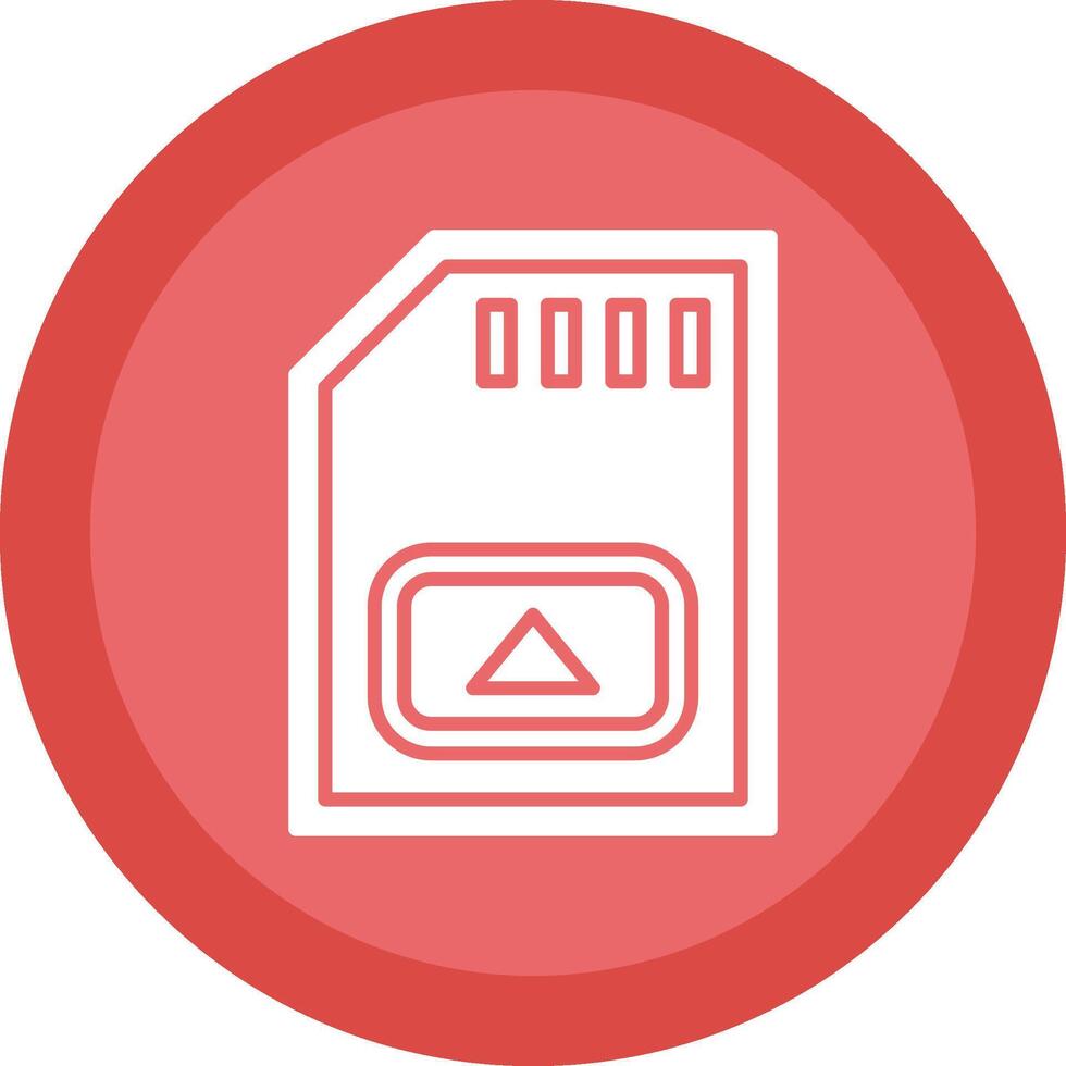 Memory Card Line Shadow Circle Icon Design vector