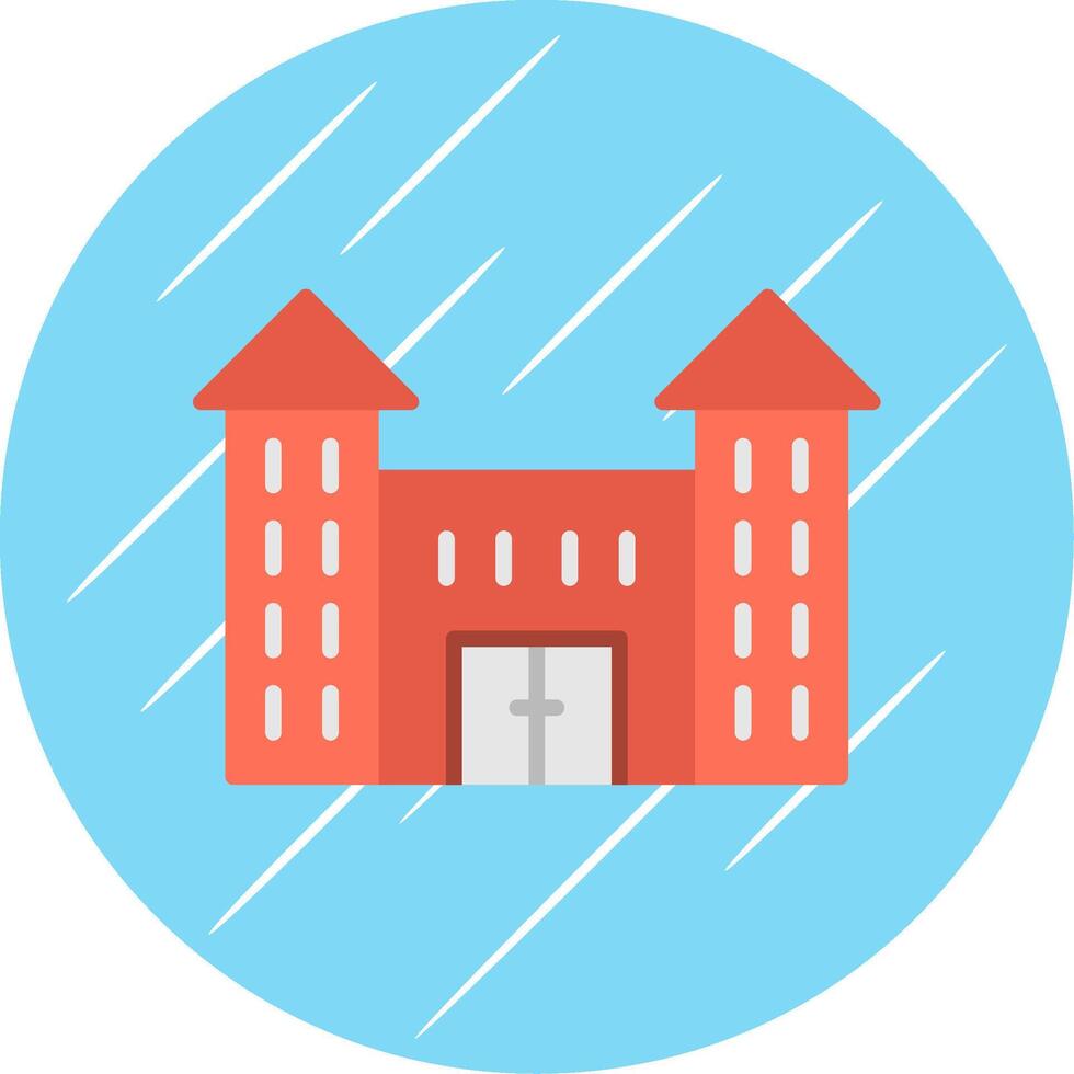 Victorian House Flat Circle Icon Design vector