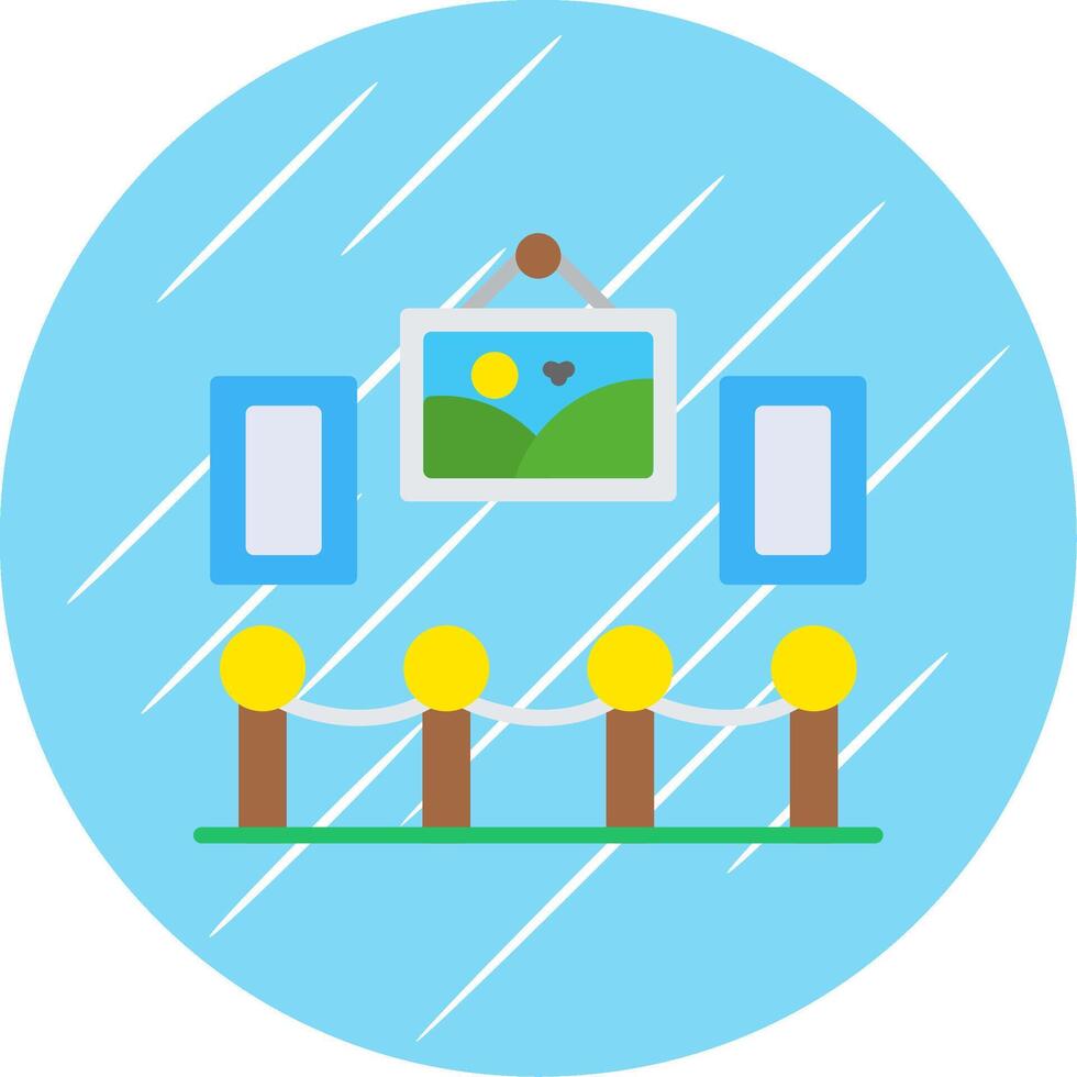 Art Gallery Flat Circle Icon Design vector