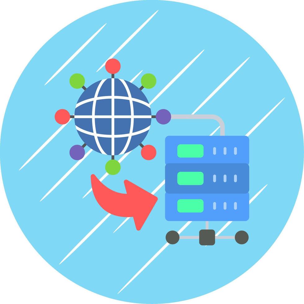 Internet Connection Flat Circle Icon Design vector