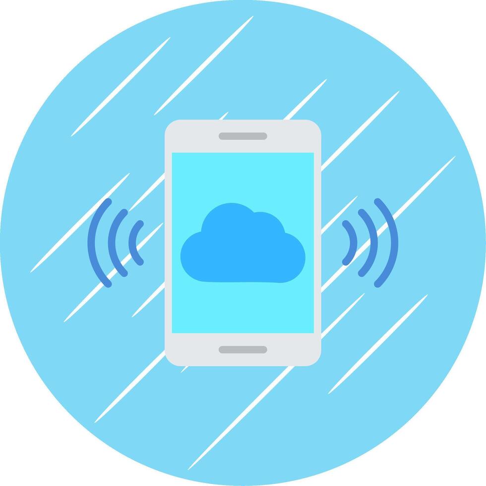 Mobile Cloud Flat Circle Icon Design vector