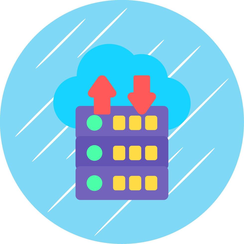 Data Flow Flat Circle Icon Design vector