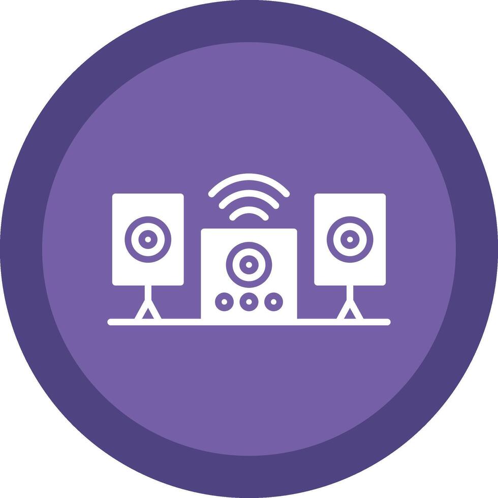Audio System Line Shadow Circle Icon Design vector