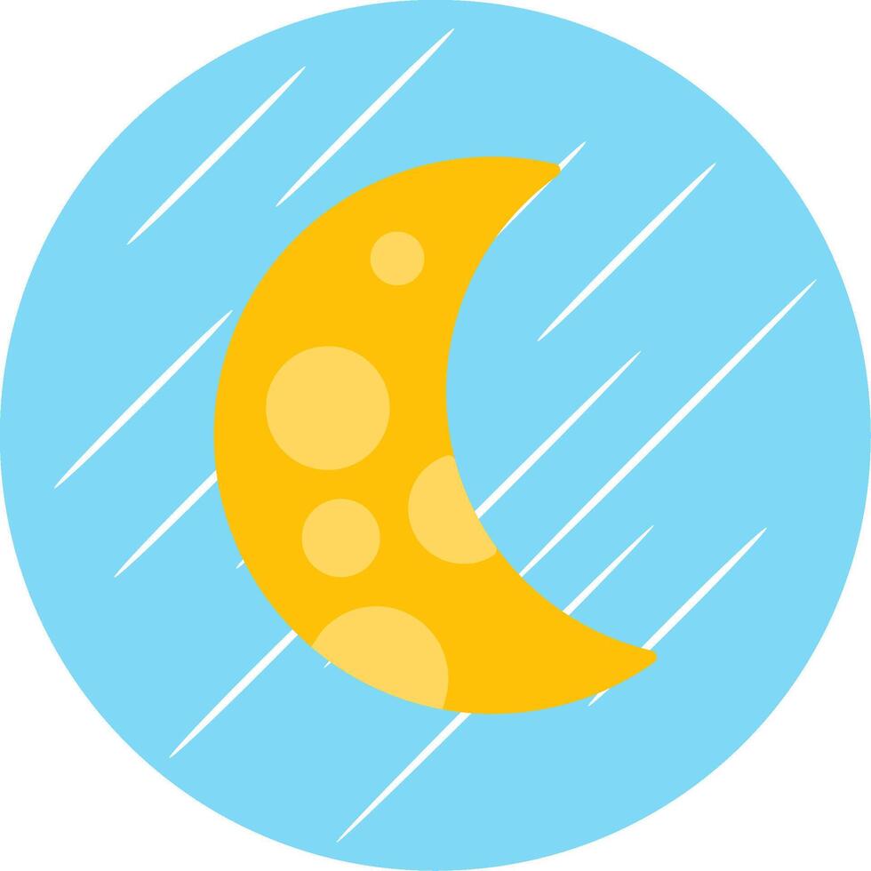 Crescent Moon Flat Circle Icon Design vector