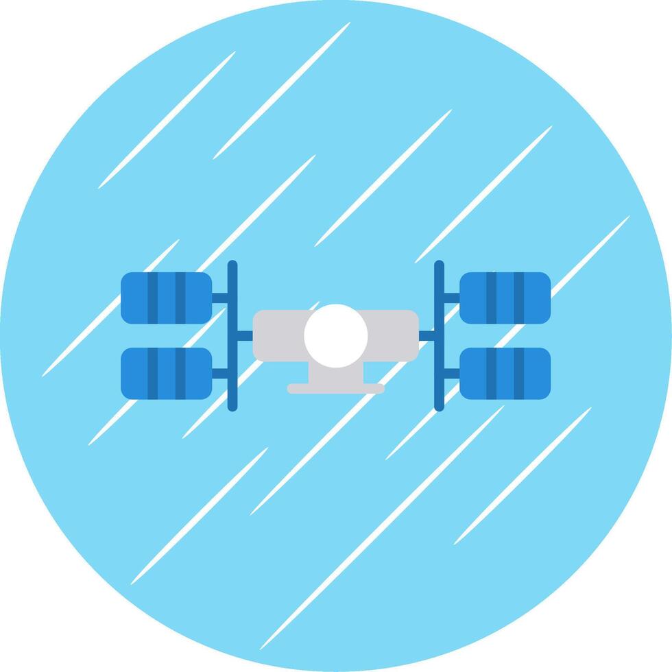 Space Station Flat Circle Icon Design vector