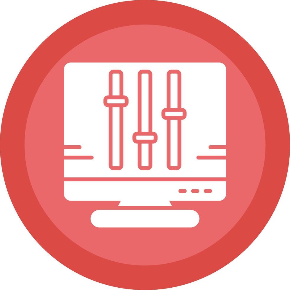Equalization Line Shadow Circle Icon Design vector