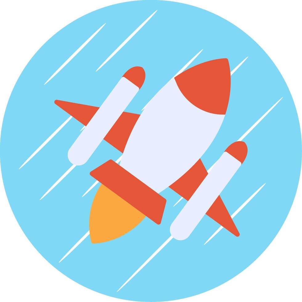 Rocket Ship Flat Circle Icon Design vector