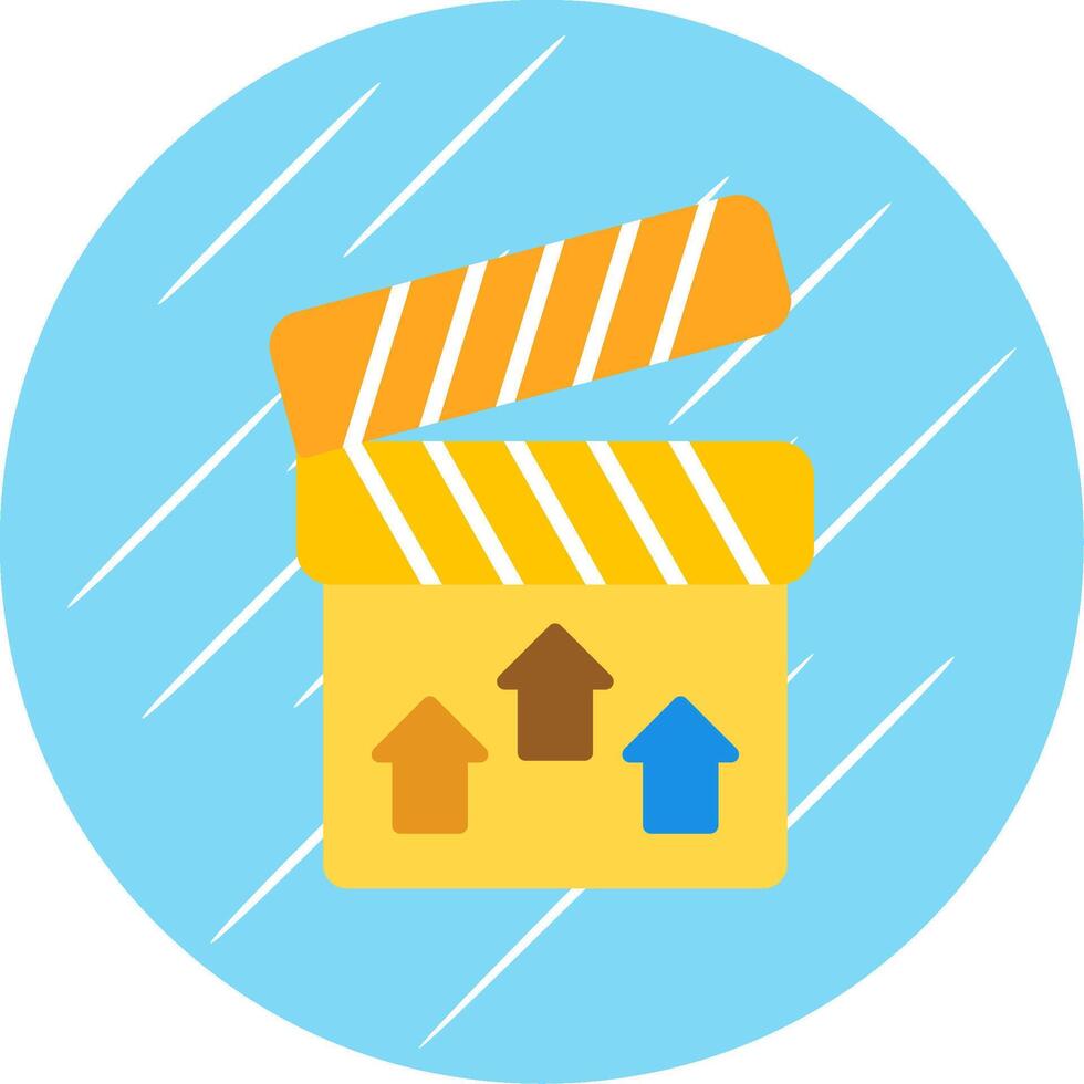 Clapperboard Flat Circle Icon Design vector
