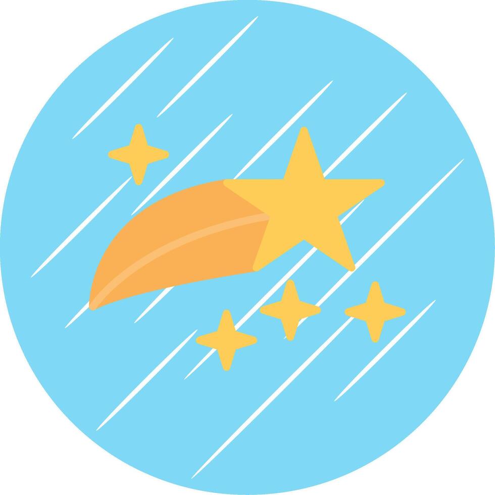 Shooting Star Flat Circle Icon Design vector