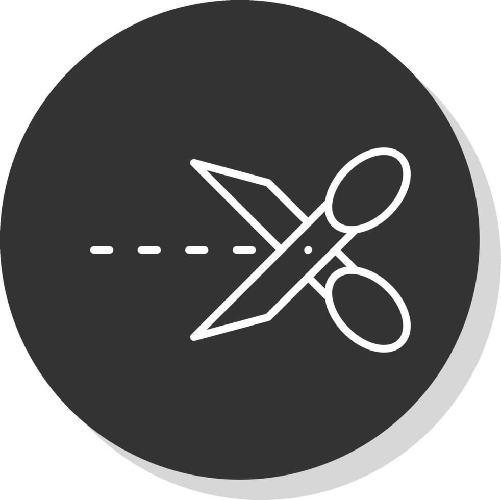 Cut Line Shadow Circle Icon Design vector