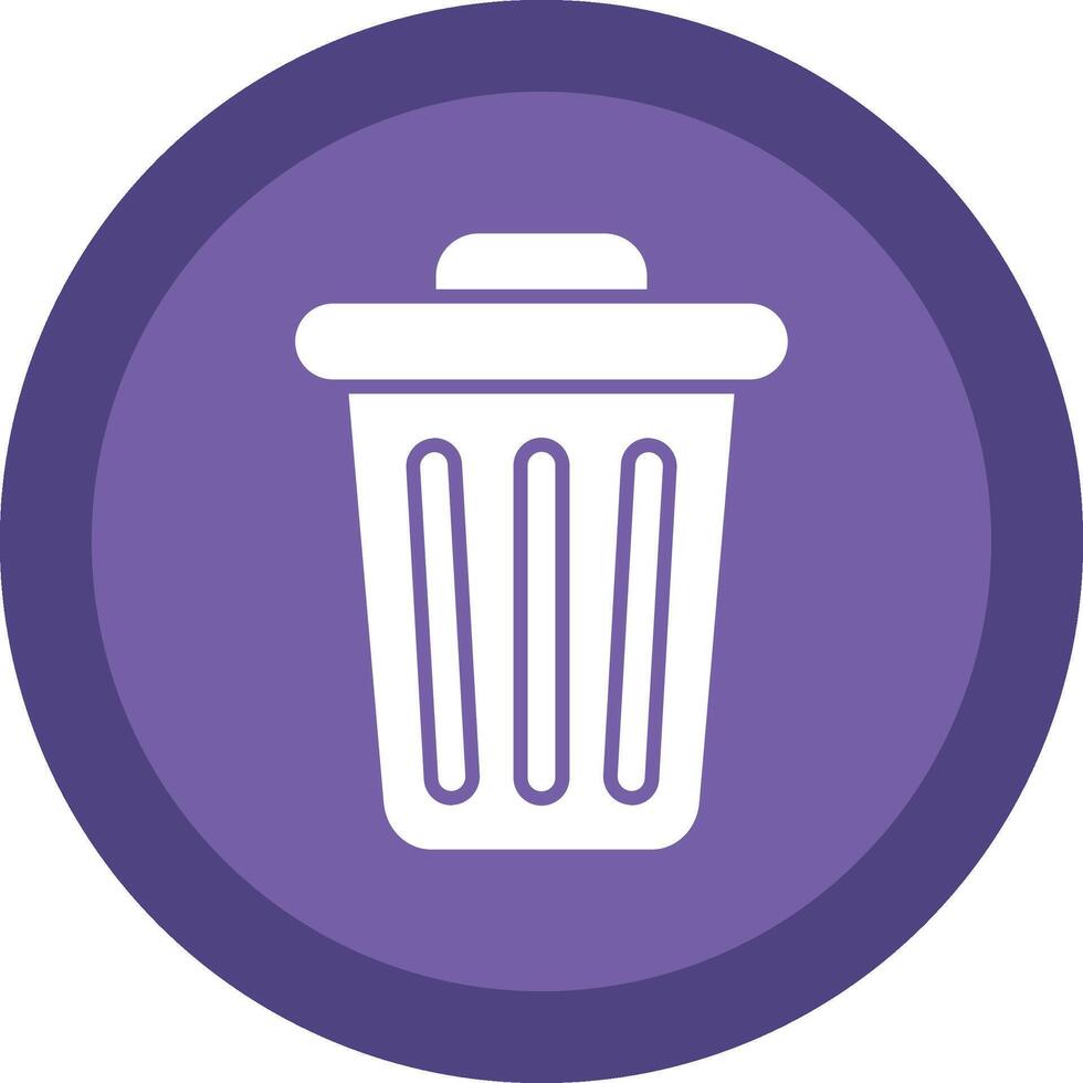 Dustbin Line Shadow Circle Icon Design vector