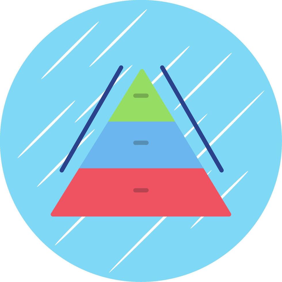 Pyramid Chart Flat Circle Icon Design vector