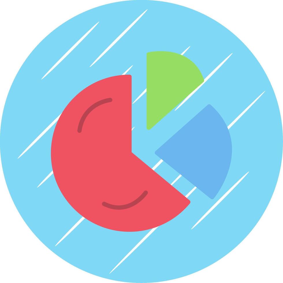 Pie Chart Flat Circle Icon Design vector