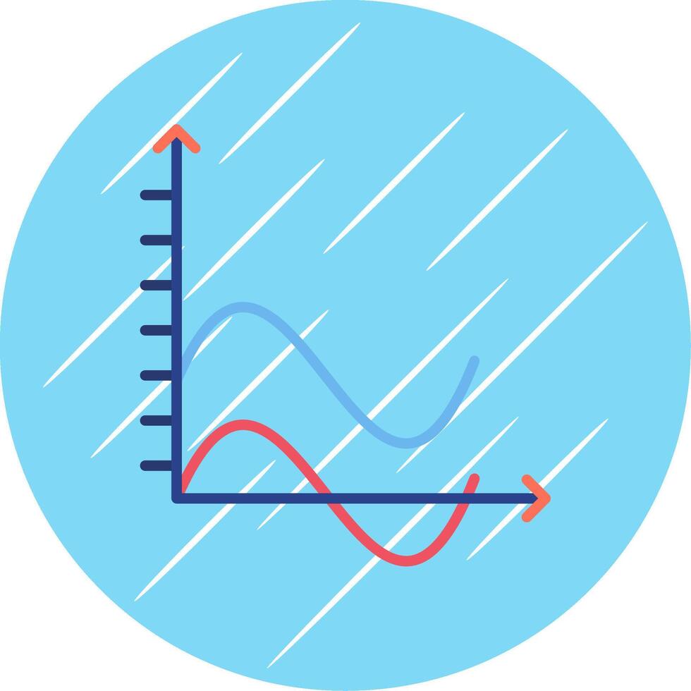 Wave Chart Flat Circle Icon Design vector