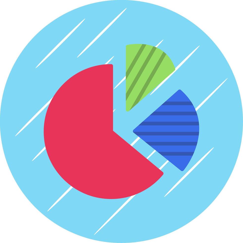 Pie Chart Flat Circle Icon Design vector