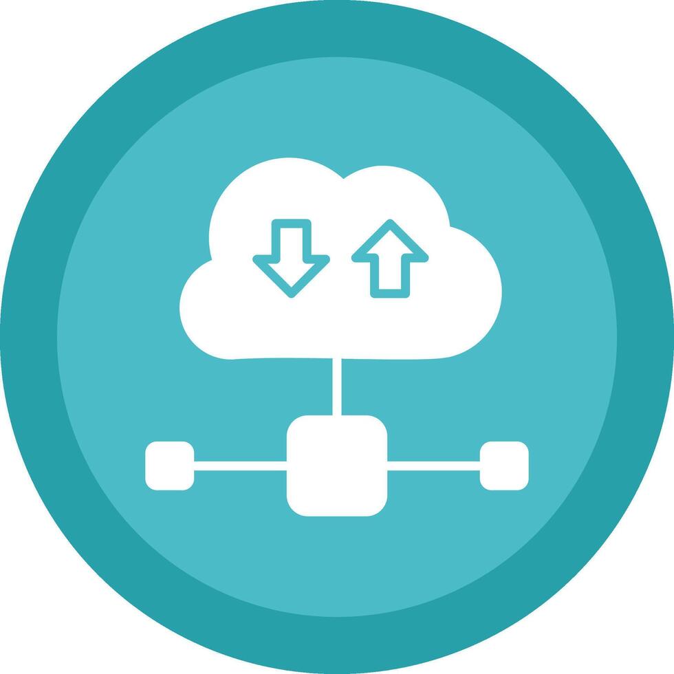 Cloud Line Shadow Circle Icon Design vector
