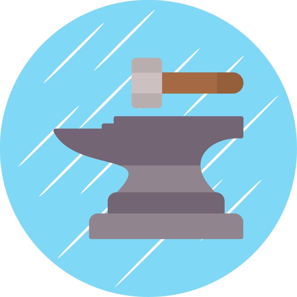 Anvil Flat Circle Icon Design vector