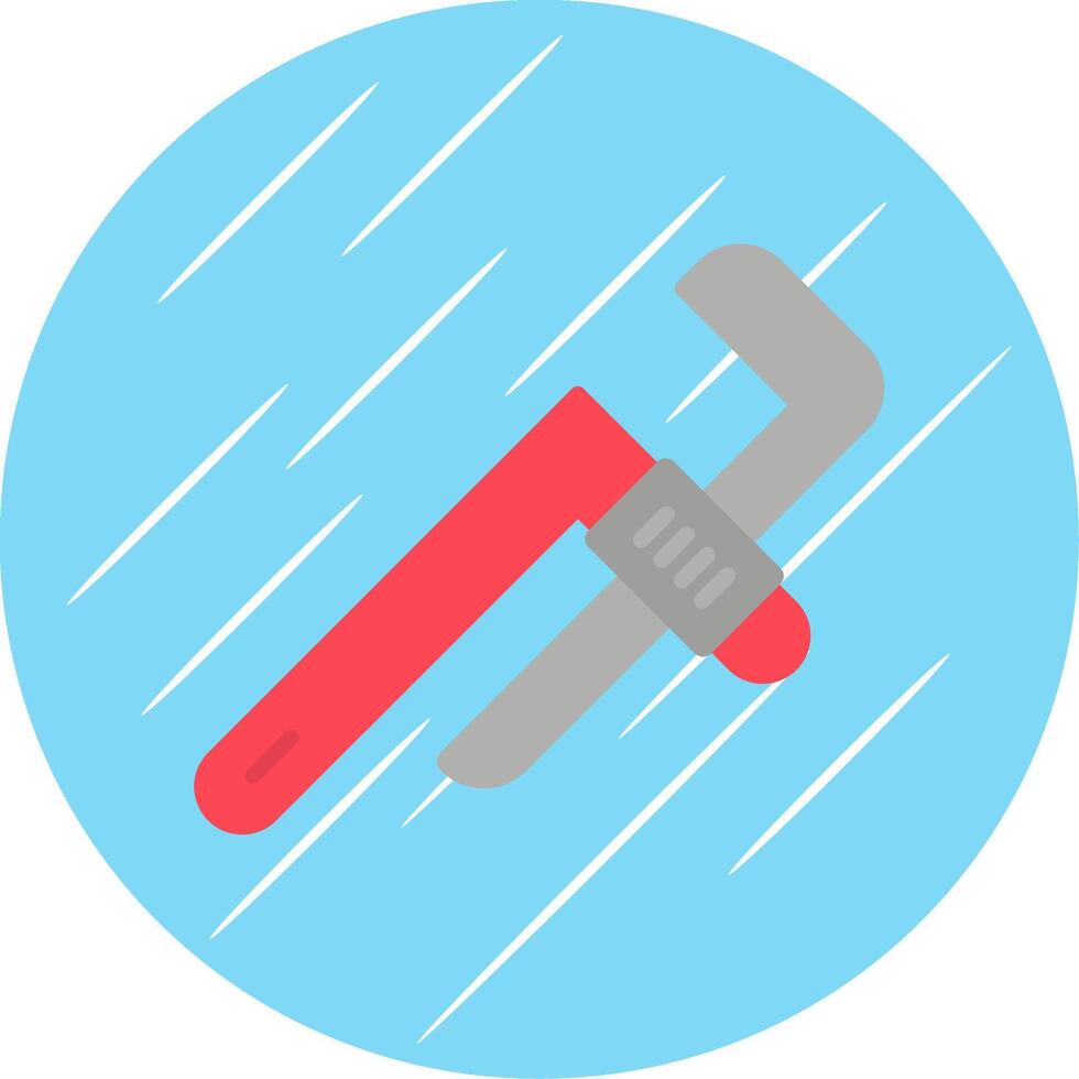 Pipe Wrench Flat Circle Icon Design vector