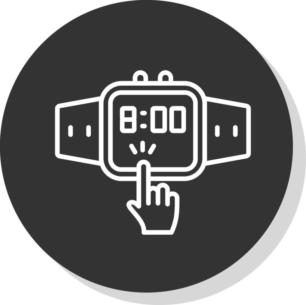 Touchscreen Line Shadow Circle Icon Design vector