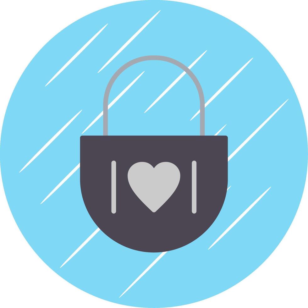 Heart Lock Flat Circle Icon Design vector