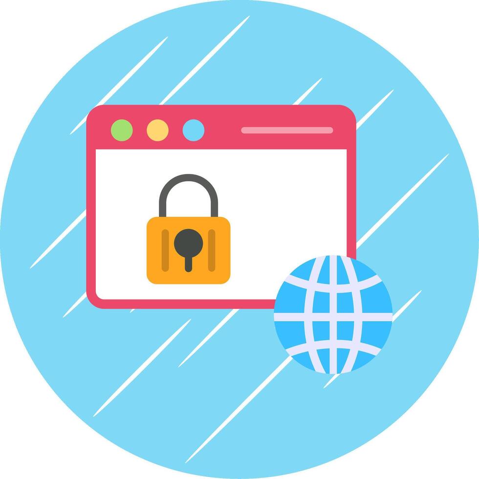 web seguridad plano circulo icono diseño vector