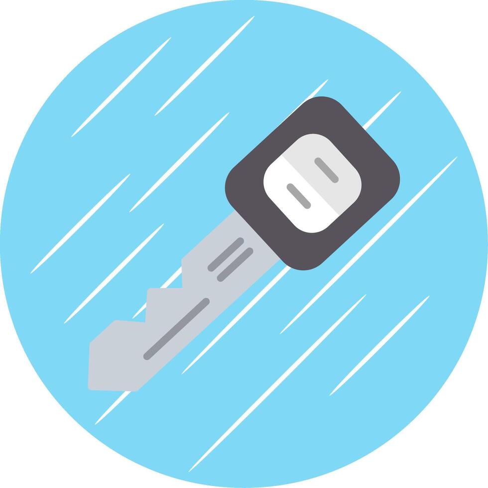 Car Key Flat Circle Icon Design vector