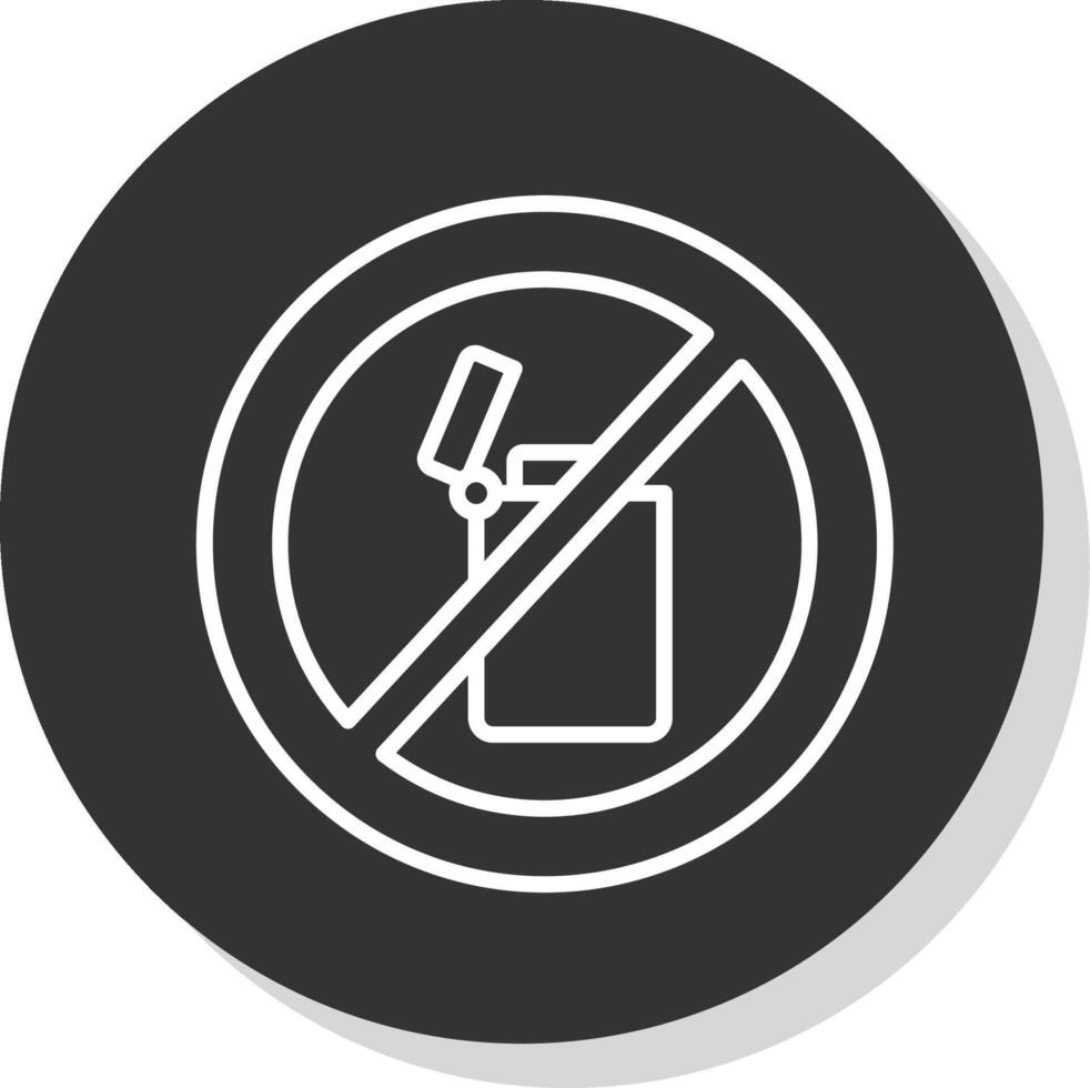 No Lighter Line Shadow Circle Icon Design vector