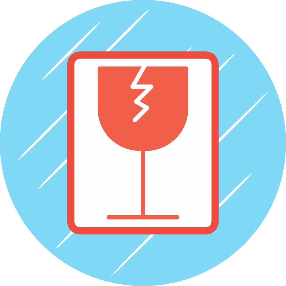 Fragile Flat Circle Icon Design vector