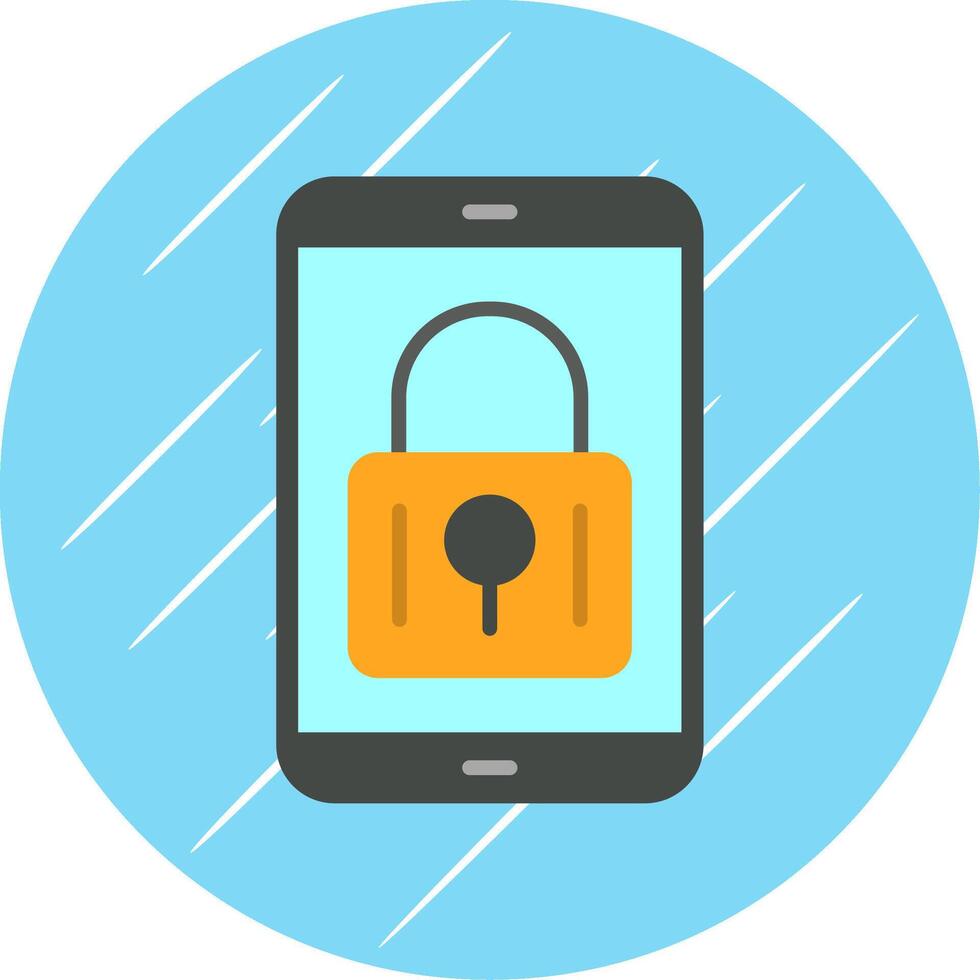 Mobile Security Flat Circle Icon Design vector