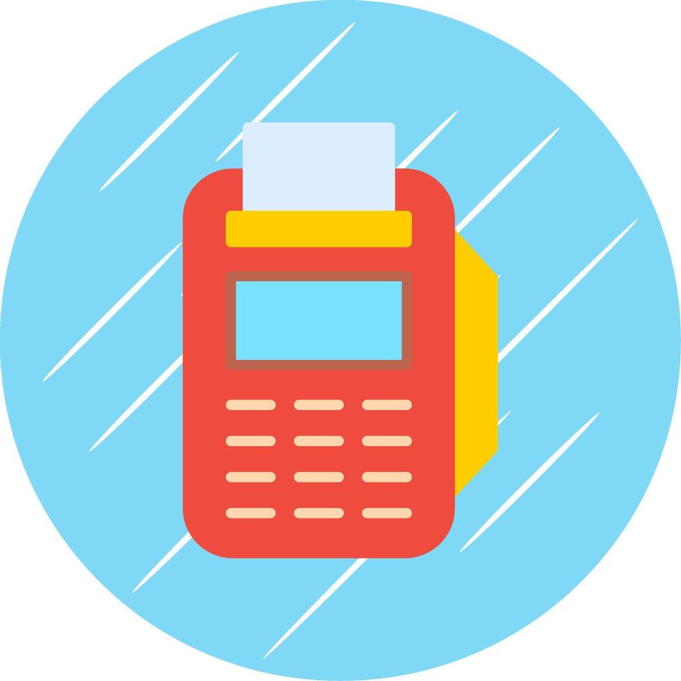 Pos Terminal Flat Circle Icon Design vector