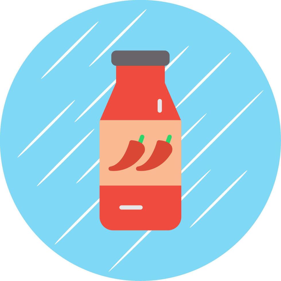 Chilli Sauce Flat Circle Icon Design vector