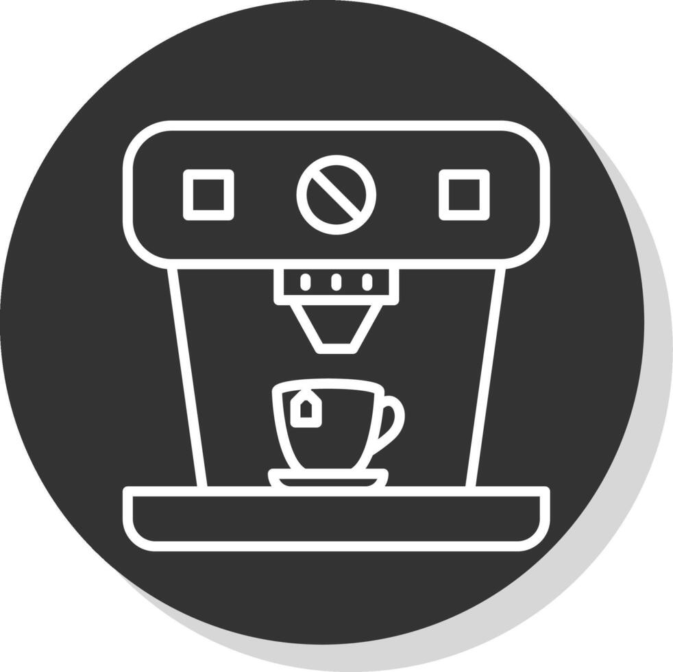 Coffee Machine Line Shadow Circle Icon Design vector