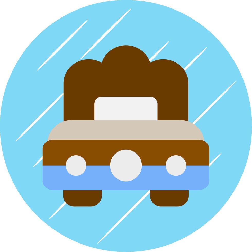 Single Bed Flat Circle Icon Design vector
