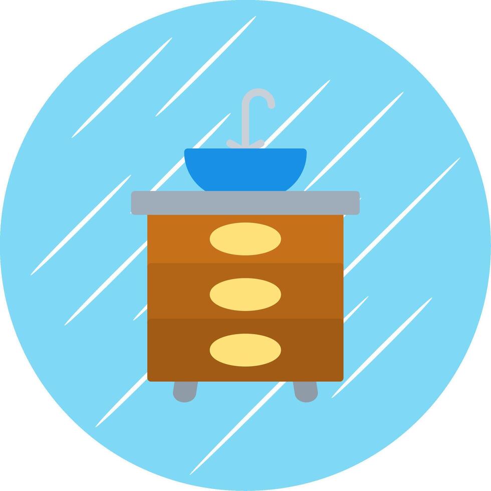 lavabo plano circulo icono diseño vector