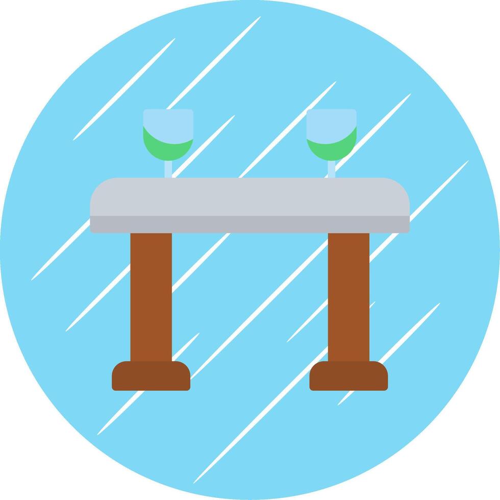 Table Flat Circle Icon Design vector