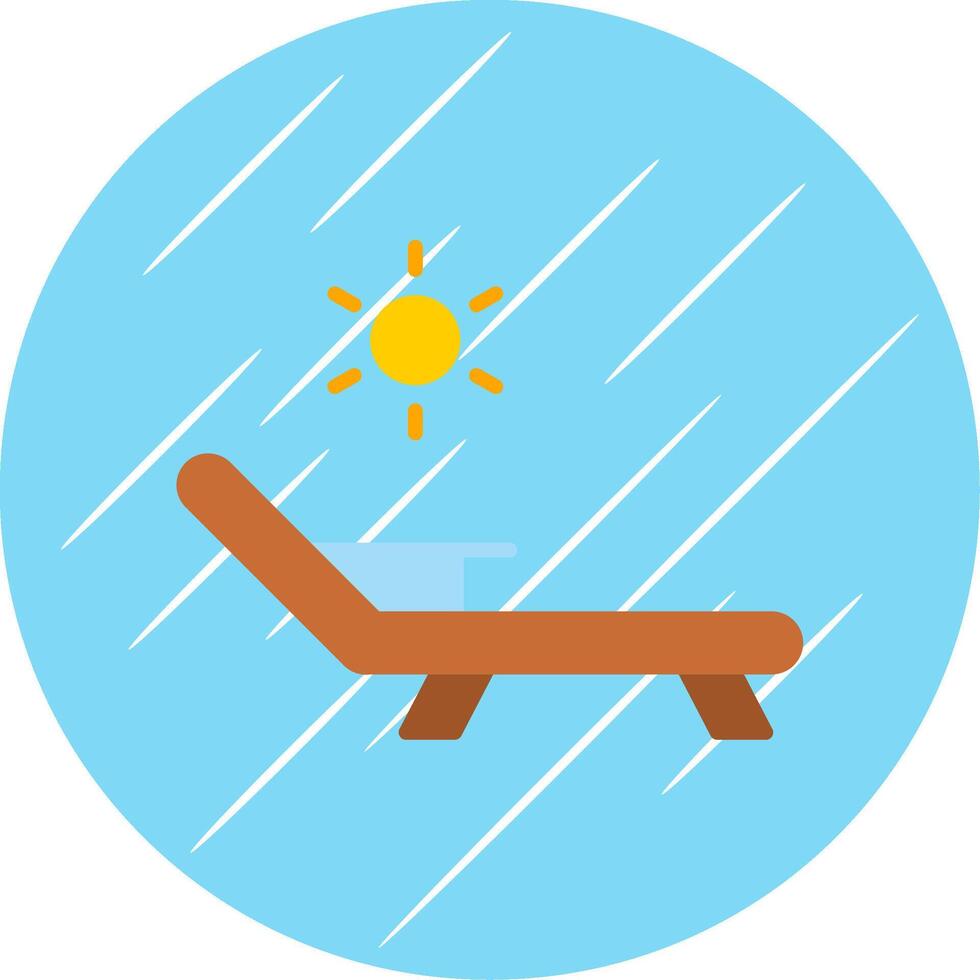 Deck Chair Flat Circle Icon Design vector
