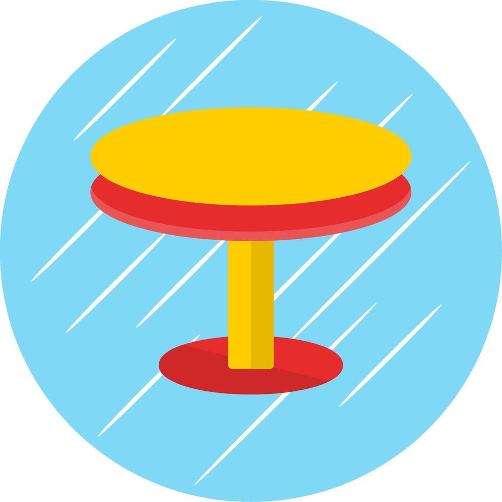 Round Table Flat Circle Icon Design vector