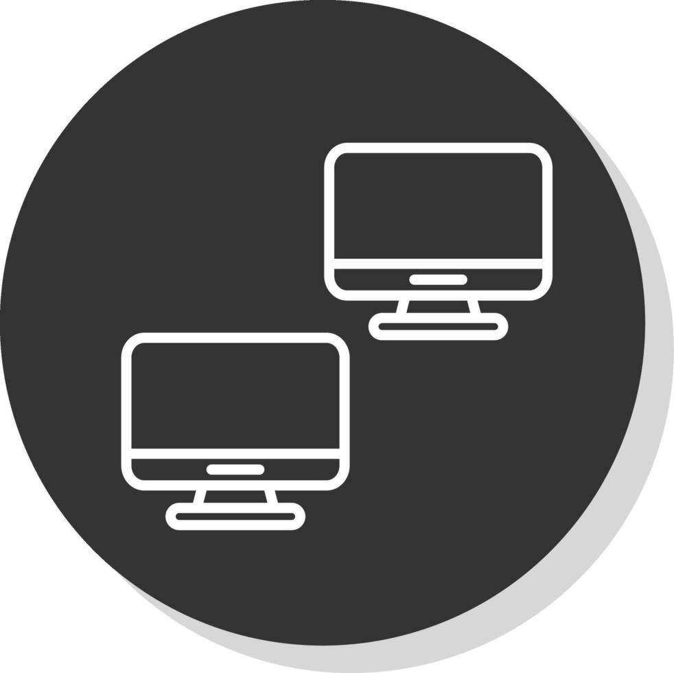 Computers Line Shadow Circle Icon Design vector