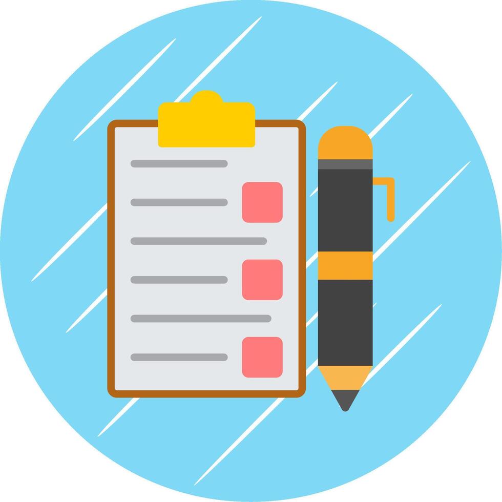 Task List Flat Circle Icon Design vector