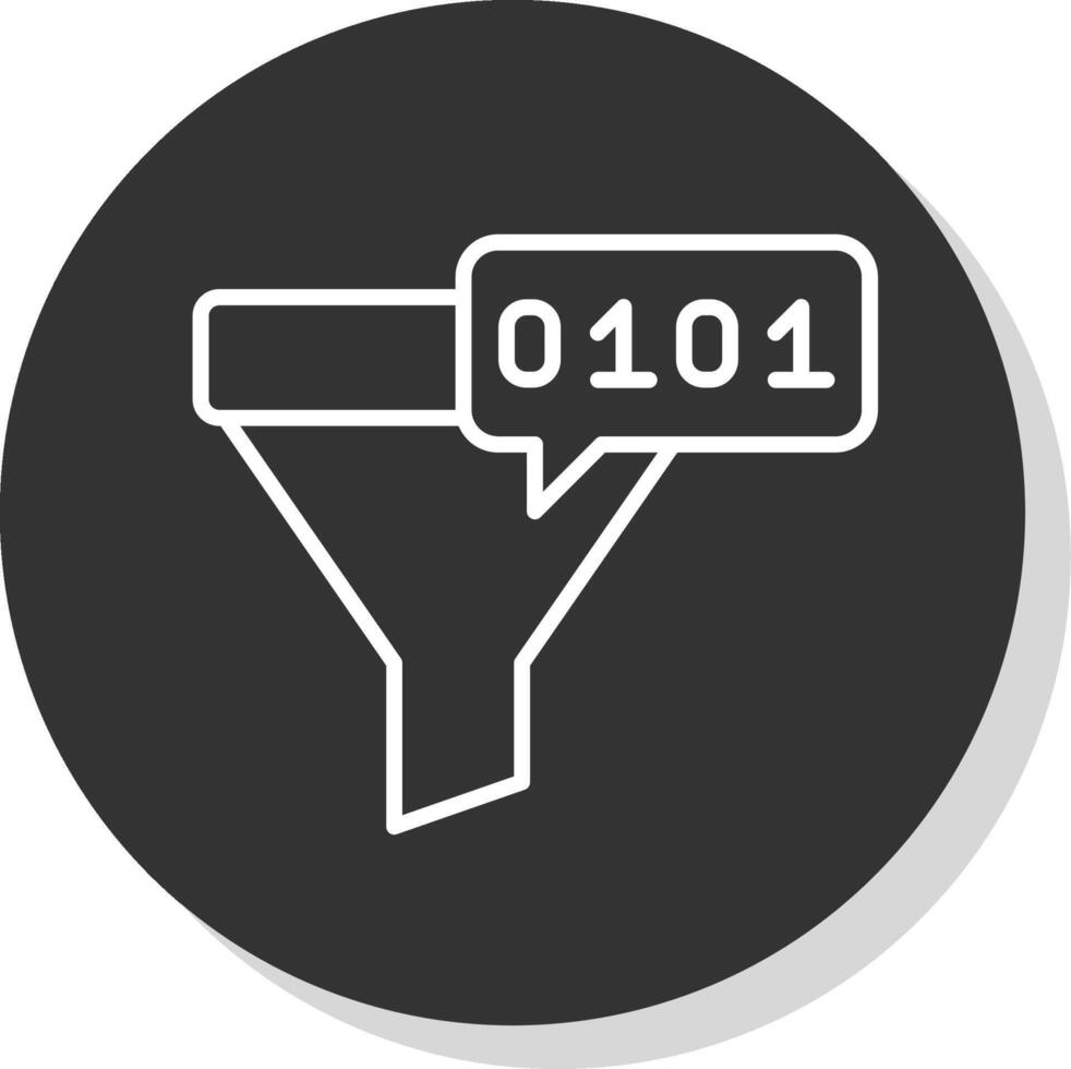 Funnel Line Shadow Circle Icon Design vector